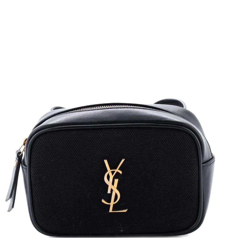 AUTHENTIC! 🌟YSL🌟 Saint Laurent Black Leather Camera Crossbody/Belt Bag